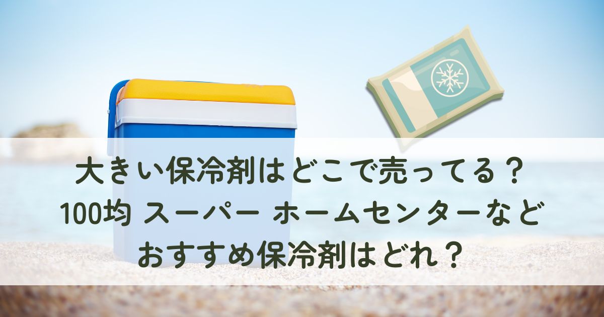 大きい保冷剤はどこで売ってる？100均、スーパー、ホームセンターなどおすすめ保冷剤はどれ？