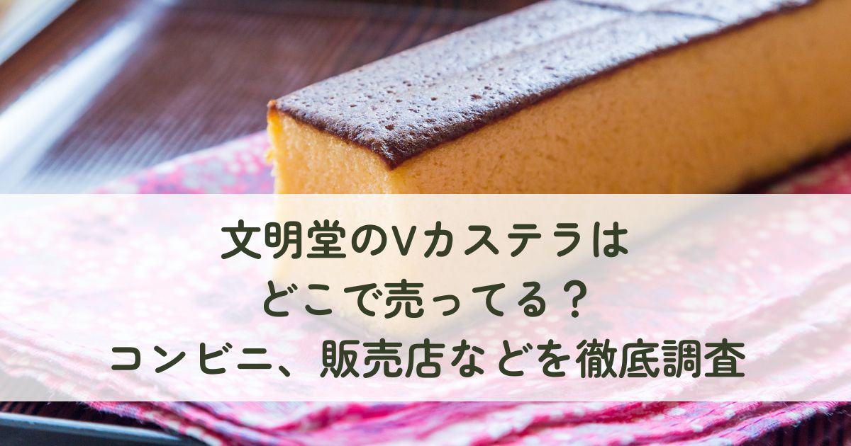 文明堂のVカステラはどこで売ってる？コンビニ、販売店などを徹底調査